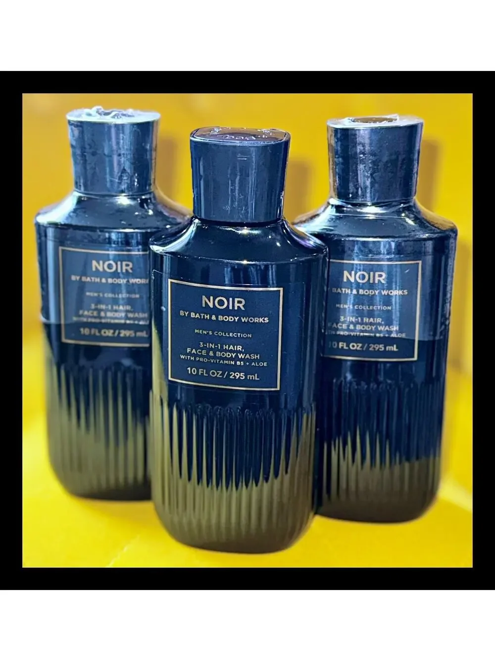 Bath & Body Works Noir Men's 3-in-1 Hair Face Body Wash Shower Gel x3